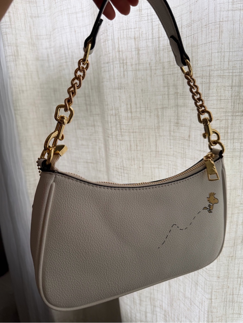 Coach White and Tan Leather Strap Set with Gold Hardware - Picture 2 of 3